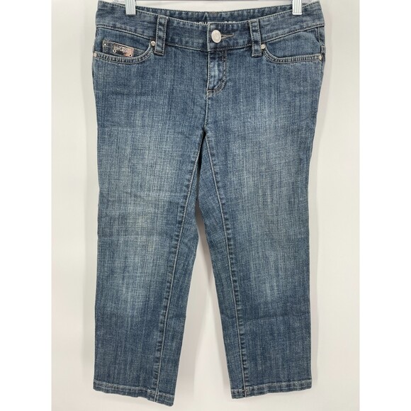 MICHAEL KORS Studded Cropped Capri Jeans Size 2 - Picture 1 of 8